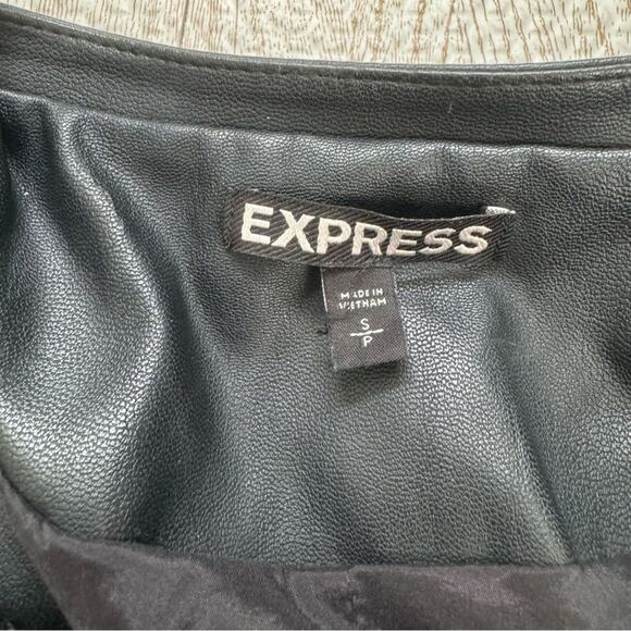 Express Faux Leather Jacket Cropped Tweed Motorcycle Edgy Urban Boho Biker Small - Picture 9 of 16